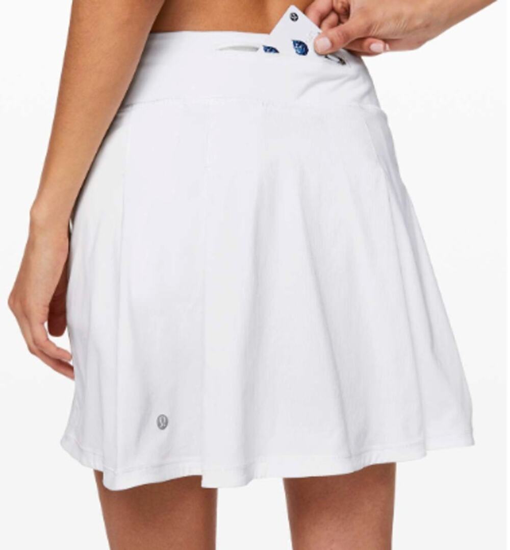 Lululemon Pace Rival Skirt Extra Long 17" White Size 10 Tennis Golf
